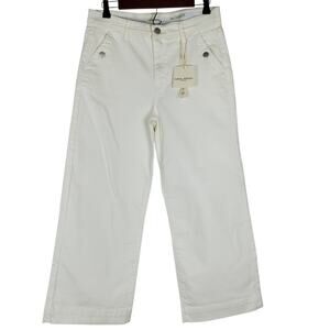 NEW Curve Appeal Jeans Heritage Luxe High Rise Wide Leg Crop Size 10/30 White